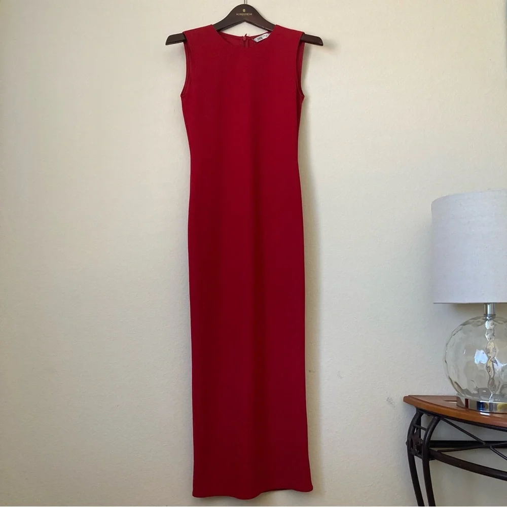 NWT Zara Red Midi Dress - Picture 7 of 11